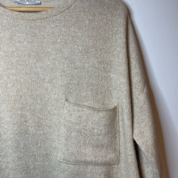 Zara boxy knit tee size M cream color - Picture 5 of 5